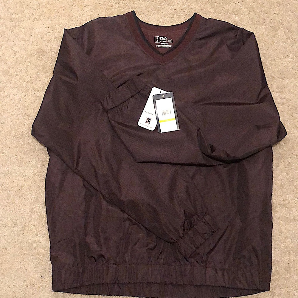 Burgundy V neck windbreaker